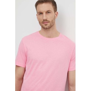 Różowy t-shirt United Colors Of Benetton z bawełny z krótkim rękawem w stylu casual