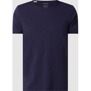 Granatowy t-shirt Selected Homme w stylu casual