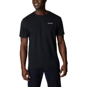 Czarny t-shirt Columbia z bawełny z krótkim rękawem w sportowym stylu