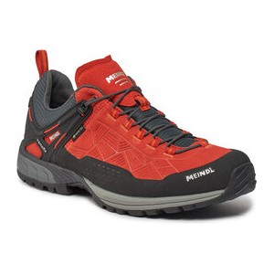 Czerwone buty trekkingowe Meindl z goretexu sznurowane