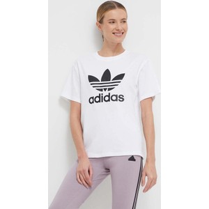 Bluzka Adidas Originals z okrągłym dekoltem w sportowym stylu z krótkim rękawem