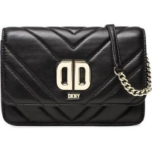 Czarna torebka DKNY w młodzieżowym stylu średnia na ramię