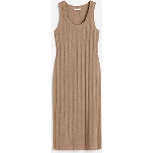 Brązowa sukienka H & M mini bez rękawów w stylu casual