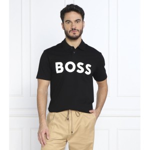 Czarna koszulka polo Hugo Boss w młodzieżowym stylu