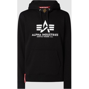 Czarna bluza Alpha Industries w młodzieżowym stylu z bawełny