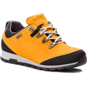 Żółte buty trekkingowe NIK w sportowym stylu z płaską podeszwą
