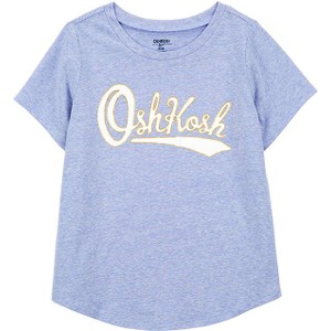 Niebieska bluzka dziecięca OshKosh z bawełny z krótkim rękawem dla dziewczynek