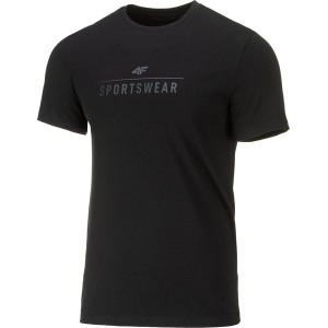 Czarny t-shirt 4F w stylu klasycznym z dresówki