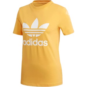 Żółta bluzka Adidas w sportowym stylu z dzianiny