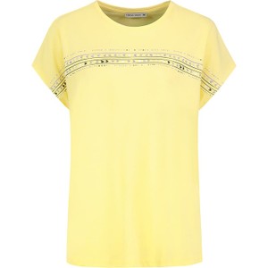 Żółty t-shirt Fresh Made w młodzieżowym stylu z krótkim rękawem