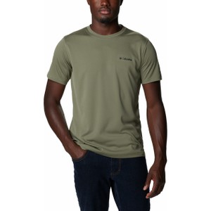 Zielony t-shirt Columbia z tkaniny z krótkim rękawem