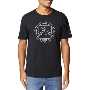 Czarny t-shirt Columbia w sportowym stylu z bawełny