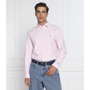 Różowa koszula Tommy Jeans z klasycznym kołnierzykiem
