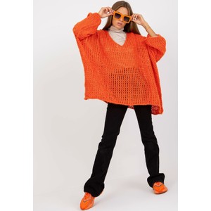 Pomarańczowy sweter Och Bella w stylu casual