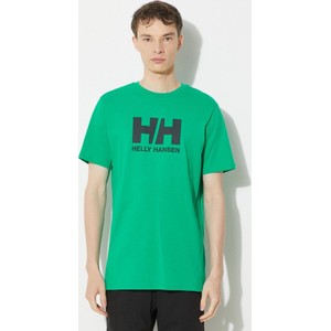 Zielony t-shirt Helly Hansen z krótkim rękawem w młodzieżowym stylu