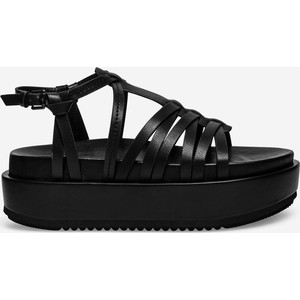 Czarne sandały Badura z klamrami w stylu casual na platformie
