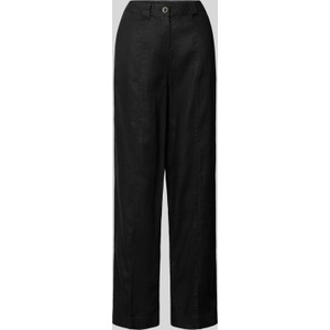 Czarne spodnie S.Oliver w stylu retro z lnu