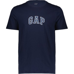Granatowy t-shirt Gap w młodzieżowym stylu z krótkim rękawem