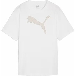 Bluzka Puma z okrągłym dekoltem w sportowym stylu z krótkim rękawem