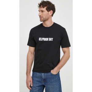 Czarny t-shirt The Kooples z nadrukiem w młodzieżowym stylu z krótkim rękawem