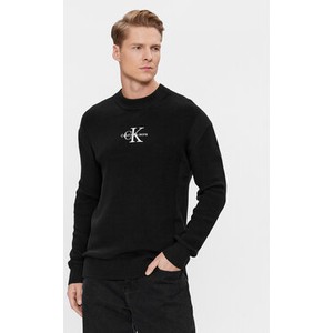 Czarny sweter Calvin Klein z okrągłym dekoltem