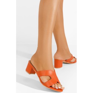 Pomarańczowe klapki Zapatos w stylu casual