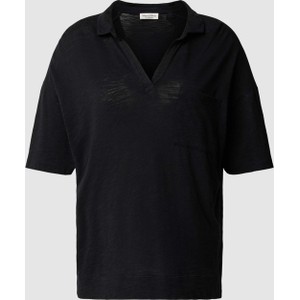 Czarny t-shirt Marc O'Polo z krótkim rękawem z dekoltem w kształcie litery v