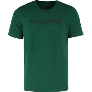 Zielony t-shirt Volcano w stylu klasycznym