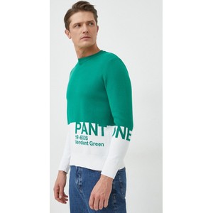 Zielony sweter United Colors Of Benetton z dzianiny