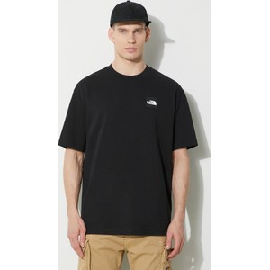 Czarny t-shirt The North Face z bawełny w sportowym stylu z krótkim rękawem