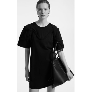 Czarna sukienka H & M w stylu casual mini z długim rękawem