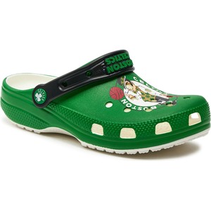 Zielone klapki Crocs w stylu casual