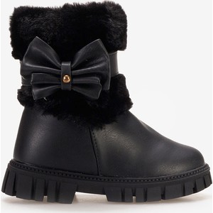Czarne buty dziecięce zimowe Zapatos na zamek