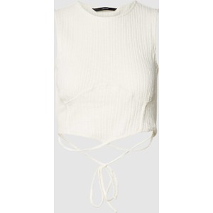 Bluzka Vero Moda z bawełny bez rękawów z okrągłym dekoltem