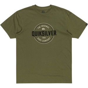 Zielony t-shirt Quiksilver w młodzieżowym stylu z krótkim rękawem
