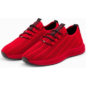 Czerwone buty sportowe Ombre sznurowane