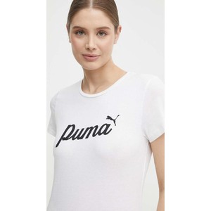 T-shirt Puma z bawełny w sportowym stylu z okrągłym dekoltem