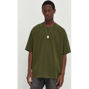 Zielony t-shirt American Vintage z krótkim rękawem z bawełny