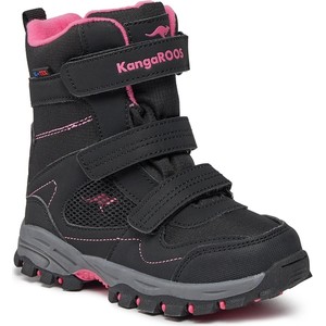 Czarne buty dziecięce zimowe Kangaroos dla dziewczynek