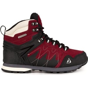 Czerwone buty trekkingowe Bergson z płaską podeszwą sznurowane