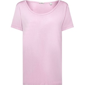 Różowy t-shirt Esprit z krótkim rękawem