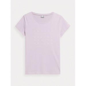 Różowy t-shirt 4F z bawełny