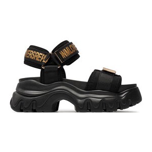 Czarne sandały Replay w stylu casual na platformie z klamrami