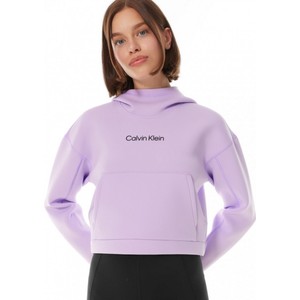 Fioletowa bluza Calvin Klein z kapturem w sportowym stylu