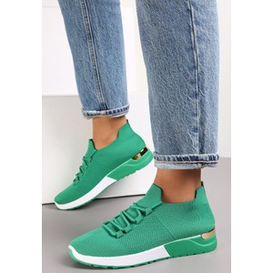 Zielone buty sportowe Renee w sportowym stylu z płaską podeszwą