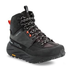 Czarne buty trekkingowe Jack Wolfskin z płaską podeszwą sznurowane