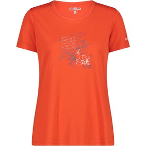 Pomarańczowy t-shirt CMP w młodzieżowym stylu z okrągłym dekoltem