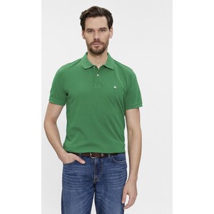 Zielona koszulka polo United Colors Of Benetton w stylu casual z krótkim rękawem