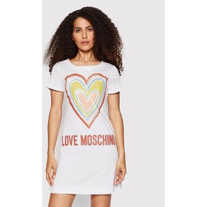 T-shirt Love Moschino w młodzieżowym stylu z okrągłym dekoltem