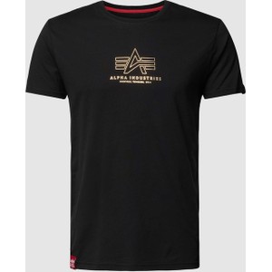 Czarny t-shirt Alpha Industries z nadrukiem